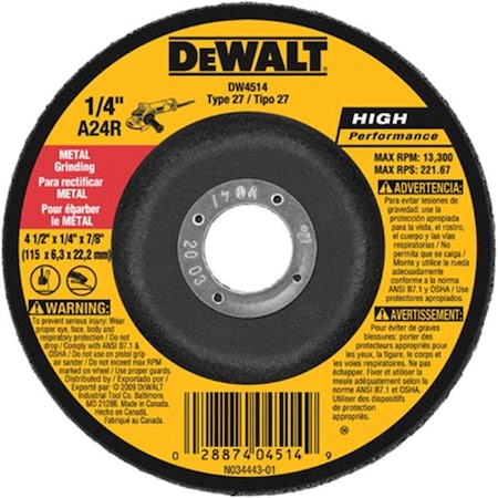DEWALT Dewalt Accessories DW4514B5 5 Pack 4.5 In. Heavy Duty Grind Wheel 197578